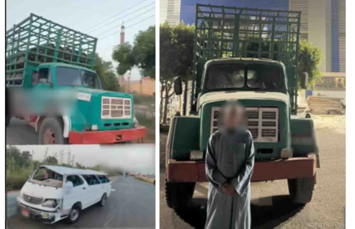 بعد تداول فيديو.. ضبط سائق نقل صدم «ميكروباص» وفر هاربًا فى بنى سويف